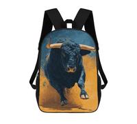 sinyumoney Powerful Bull Painting Backpack 3D Print Kids Bag Elementary Students Daypack Lightweight School Bag for Children Girls Boys Nursery Lunch Pack 17inch