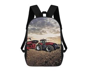 sinyumoney Powerful Farm Tractor in Action Backpack Kids School Bag Boys Cartoon 3D Print Students Schoolbag Laptop Daypack for Boys Girls 17inch