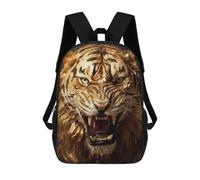 sinyumoney Powerful Gold Tiger School Bags Large Lightweight Casual Backpack- Perfect for Travel, Work And Daily Use 17inch