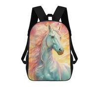 sinyumoney Powerful Wild Horse Kids Backpack 17 Inch School Bag 3D Printed Cartoon School Backpacks for Boys And Teenager School Students