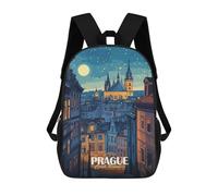 sinyumoney Prague Czech Republic Night Cityscape Ronaldo Backpack, Children's Backpack, Student School Bag, Book Bag, 3D Printed School Bag For Boys And Girls, 17inch