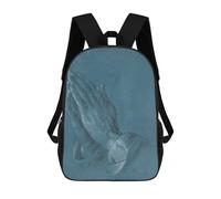 sinyumoney Praying Hands Drawing School Backpack 3D Printed School Bags Boys Girls Laptop Backpack for Kids/Students/Adults 17inch