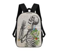 sinyumoney Praying Skeleton Rucksacks 3D Printed Children Backpacks Fashion Casual Daypack Cute Travel Bags Outdoor Casual Daypack for Boy And Girl 17inch