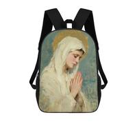 sinyumoney Praying Woman with Halo Painting Backpack School Bag School Secondary High School College Backpack Travel for Teenage Girls Boys Women Men 17inch