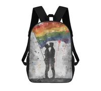 sinyumoney Pride Gay Flag Painting School Backpack Travel College Rucksack Backpacks for Teenage Girls Boys Women Men 17inch