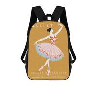 sinyumoney Prima Ballerina Ballet Poster Backpack School Large Water Resistant Laptop Backpack for School/Work/Travel 17inch