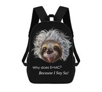 sinyumoney Professor Sloth Backpack Kids School Backpack School Bag 3D Printed Fashion School Bag for Boys Elementary And Middle School Student 17inch