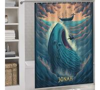 sinyumoney Prophet Jonah Bath Shower Curtains Mildew Fabric Polyester Hilarious Bath Curtain for Bathroom Bathtub Apartment Decor 64.17x70.87Inch（163x180cm）