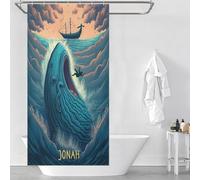 sinyumoney Prophet Jonah Shower Curtains Mould Proof Waterproof Polyester Fabric Decor Bath Curtains for Bathroom Wet Room 35.43x70.87Inch（90x180cm）