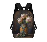 sinyumoney Protea Bouquet in A Jar Children's School Backpack Fashion Casual 17inch 3D Printed School Bags Boy School Backpack Large Backpack