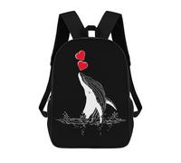 sinyumoney Protect Whale Love Sea Children's School Backpack 3D Printed for Kids Travel Rucksacks Book Bags Kids School Bag 17inch