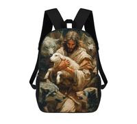 sinyumoney Protection of Jesus Children's Backpacks School Backpack 3D Printed Backpack for Kids Travel Rucksacks Book Bags Kids School Bag 17inch
