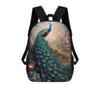 sinyumoney Proud Peacock Menagerie School Backpack Business Laptop Rucksack Bag Unisex Casual Daypack for Boys/Girls/Teenagers 17inch