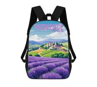sinyumoney Provence France Lavender Rucksacks 3D Printed Children Backpacks Fashion Casual Daypack Cute Travel Bags Outdoor Casual Daypack for Boy And Girl 17inch