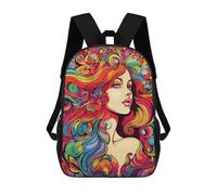 sinyumoney Psychadelic Floral Girl Backpack School Water Resistant Computer Rucksack for Men/Women 17inch