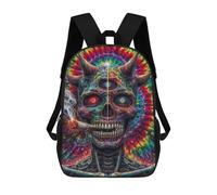 sinyumoney Psychedelic Devil Smoking Cigar School Bags Lightweight Schoolbag Dayback Bookbag College for Boys/Girls/Teenagers 17inch
