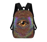 sinyumoney Psychedelic Eye Art Print-5 Children's Backpacks School Backpack 3D Printed for Kids Travel Rucksacks Book Bags Kids 17inch School Bag