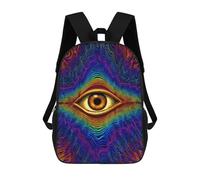 sinyumoney Psychedelic Eye Art Print-7 Kids Backpack, Backpack School Bag, Backpacks Kids School 3D Printed School Bags for Elementary And Middle School Students Teens Birthday Gift 17inch