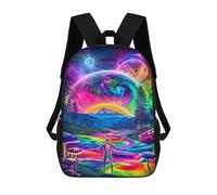 sinyumoney Psychedelic Forest Landscape School Backpack Lightweight Airport College Students Back Pack for Boys/Girls/Teenagers 17inch