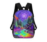 sinyumoney Psychedelic Forest Stream School Backpack Business Laptop Rucksack Bag Unisex Casual Daypack for Men, Women & Teenage Boys 17inch