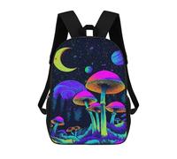 sinyumoney Psychedelic Mushroom Forest-1 Backpack Cartoon Plush Bag, 3D Backpack for Kids School Bag Birthday Gift Idea for Boys And Girls 17inch