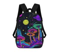 sinyumoney Psychedelic Mushroom Forest-2 3D Printed 17inch Kids School Bag Rucksacks Children's School Fashion Casual Back Pack High Capacity Travel Book Bags
