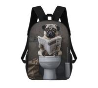 sinyumoney Pug Dog Funny Cute Rucksack Computer Rucksack for School/Work/Travel for Teenage Girls Boys Women Men 17inch
