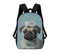 sinyumoney Pug in Bathtub with Toilet Paper Backpack School Bag Business Durable Laptop Bag for Boys/Girls/Teenagers 17inch