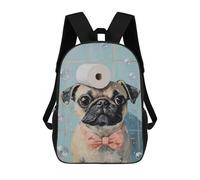 sinyumoney Pug with Toilet Paper on Head-6 School Backpack for Girls 17inch Casual Daypack Lightweight Rucksack Boy Girl Backpack for Middle School Students