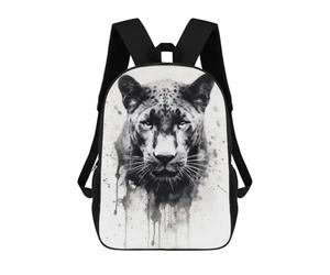 sinyumoney Puma Beauty Black Ink Backpack School Bag Lightweight Casual Daypack School Backpacks for Girl, Teen Girls 17inch