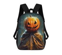 sinyumoney Pumpkin Dummy Evil Backpacks Kids 17inch School Backpack School Bag 3D Printed School Bag for Boys Elementary And Middle School Students