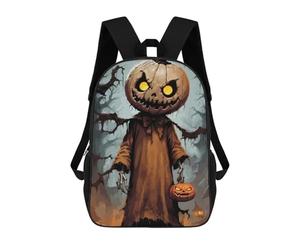 sinyumoney Pumpkin Man Halloween Art Kids Backpack, Kids School Bag 3D Printed School Backpacks for Boys And Teenager School Students 17inch