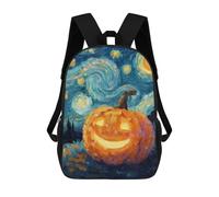 sinyumoney Pumpkin with Starry Night Background-2 School Backpack Water Resistant School Bag Business Backpack for Men/Women 17inch