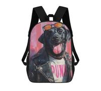 sinyumoney Punk Dog Fashion Art Print-1 School Bag 3D Printed Backpacks Fashion Kids School Backpack Boys Rucksacks for Boys Middle School Students 17inch