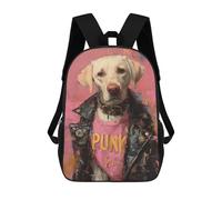 sinyumoney Punk Dog Fashion Art Print-4 17inch School Bag 3D Printed Children's School Backpack Casual Fashion Travel Backpacks for Kids School Students