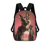sinyumoney Punk Dog Fashion Statement Backpack School Bag Rucksack Casual Daypacks School Work Travel Bag for Teenage Girls Boys Women Men 17inch