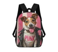 sinyumoney Punk Dog Fashion Style-2 Backpack School Lightweight Airport College Students Back Pack for Girl, Teen Girls 17inch