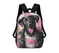 sinyumoney Punk Dog Fashion Style Backpack School Daypacks Business Backpack Water Resistant Bookbag for Boys/Girls/Teenagers 17inch