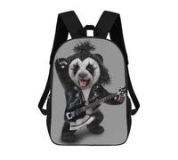 sinyumoney Punk Rock Giant Panda School Backpack for Girls 17inch Casual Daypack Lightweight Rucksack Boy Girl Backpack for Middle School Students