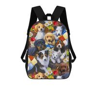 sinyumoney Puppies in A Basket Backpack School Backpack Kids School Bag Large Capacity Kids Backpack for School Rucksack 3D Book Bag Gifts for Kids 17inch