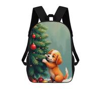sinyumoney Puppy Decorating Christmas Tree Rucksack Rucksack Casual Daypacks School Work Travel Bag for School/Work/Travel 17inch