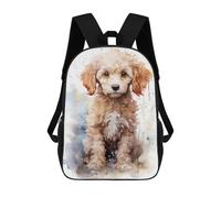 sinyumoney Puppy Poodle in Watercolor School Backpack Computer Rucksack for School/Work/Travel- Perfect for Travel, Work And Daily Use 17inch