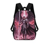 sinyumoney Purple Archangel 3D Printed Kids School Bag Rucksacks Children's School Fashion Casual Back Pack High Capacity Travel Book Bags Backpack for Kids 17inch