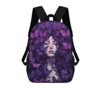 sinyumoney Purple Butterflies School Backpack Large Water Resistant Laptop Backpack for Girls Boys Teenage 17inch