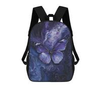 sinyumoney Purple Butterfly Art Print-3 School Backpack Water Resistant School Bag Business Backpack for Men/Women 17inch