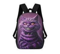 sinyumoney Purple Cheshire Cat Art Print School Backpack Lightweight Airport College Students Back Pack for Boys/Girls/Teenagers 17inch