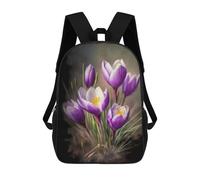 sinyumoney Purple Crocus Flowers Bloom Backpack School Water Resistant Travel Backpack Computer Bag - Perfect for Travel, Work And Daily Use 17inch