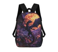 sinyumoney Purple Dragon Full Moon Backpack School Bag Large School Backpack for Boys for Teenage Girls Boys Women Men 17inch