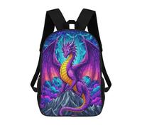 sinyumoney Purple Dragon on Mountain Peak Backpack School Bag Lightweight Airport College Students Back Pack for Men/Women 17inch