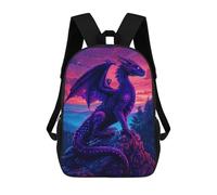 sinyumoney Purple Dragon on Mountaintop Children's School Backpack 3D Printed for Kids Travel Rucksacks Book Bags for Boys Elementary School Students 17inch